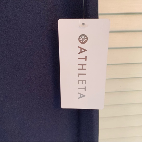 NWT Athleta Elation Sheen Tight Legging Stretch Navy Blue Womens S Tall MSRP $99 - Picture 3 of 12